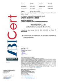 Iso 9001 - Metal Impianti